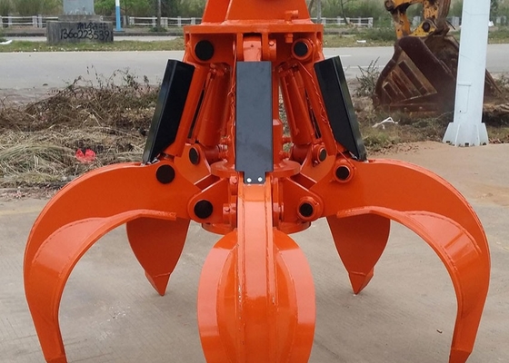 6-50t Stone Grapple Hydraulic Grab Bucket Untuk Mini Excavator Orange Peel Grab
