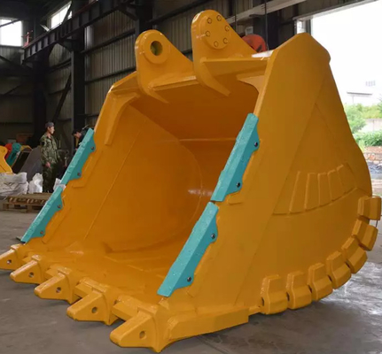 Kekuatan Q355 Excavator Bucket Dengan Hardox400 Gigi Kuning/ Hitam Warna Untuk Pekerjaan Berat