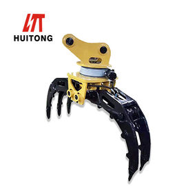 Kualitas  7-70 Ton Excavator Rotating Grapple , Rotating Wood Grab High Durability pabrik