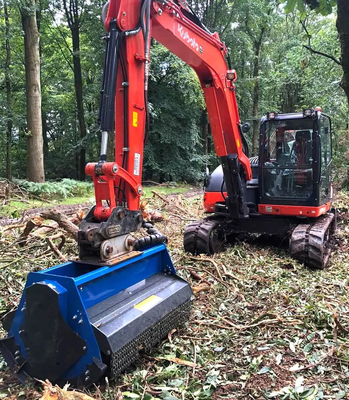 Excavator Flail Mower 6Ton Excavator Pertanian Attachment Disesuaikan Dengan Dan Q355/NM400/HARDOX450