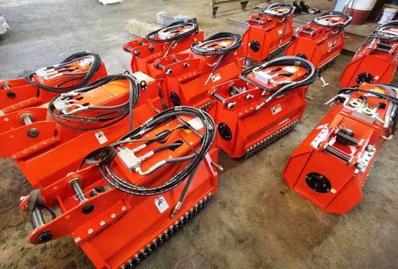 Excavator Flail Mower 6Ton Excavator Pertanian Attachment Disesuaikan Dengan Dan Q355/NM400/HARDOX450