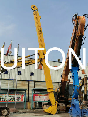 Excavator Dua Tahap Telescopic Boom untuk PC200/CAT320 14m untuk pembongkaran bangunan tinggi / operasi pembongkaran vertikal
