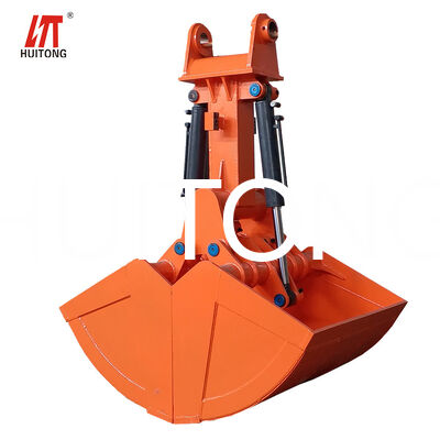 Heavy Duty 1.2m3 Rotatable Double Cylinder Clamshell Bucket Hydraulic Grapple Bucket Untuk Excavator 21-24Ton PC210 SH240 EX220 Digger Loading Sand Stone Mud untuk Dredging Pembersihan Sungai Pekerjaan Pengolahan Tanah