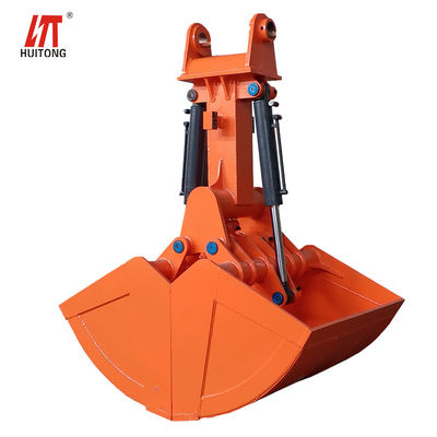 Heavy Duty 1.2m3 Rotatable Double Cylinder Clamshell Bucket Hydraulic Grapple Bucket Untuk Excavator 21-24Ton PC210 SH240 EX220 Digger Loading Sand Stone Mud untuk Dredging Pembersihan Sungai Pekerjaan Pengolahan Tanah
