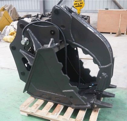 Excavator Thumb Bucket Q355 NM400 20 Ton Excavator PC200 EX200 untuk Pengolahan Limbah Batu Log Konstruksi