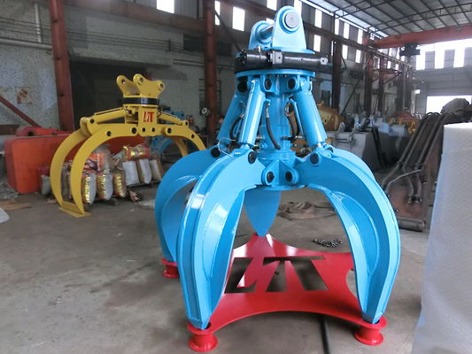 5-9 Ton Excavator Compatible Huitong Orange Peel Grab Ideal untuk Scrap / Pengolahan Limbah Disesuaikan dan Disetujui CE