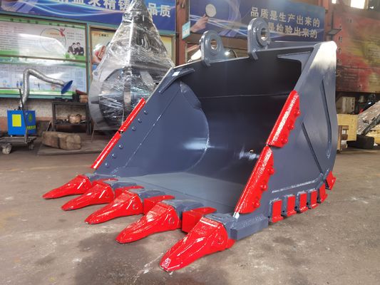 Huitong Rock Bucket Untuk Pertambangan / Quarry / Armor Lembar Ganda Dengan Gigi Chisel yang Dapat Diganti Sertifikat CE, OEM Tersedia