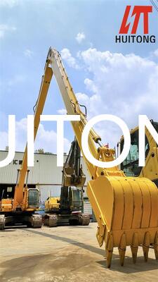 Excavator Long Reach Boom untuk PC200/CAT320 15,4m untuk penggambaran lereng / pengeboran sungai / penggalian jangkauan panjang / pekerjaan revetment