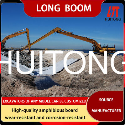 Excavator Long Reach Boom untuk PC300/CAT330 18m untuk pembentukan lereng / pengeboran sungai / penggalian jangkauan panjang / pekerjaan revetment