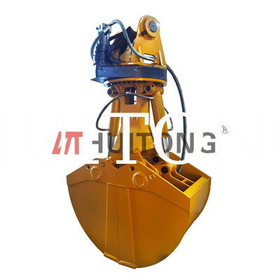 Pasokan Pabrik Excavator Hydraulic Rotating Clamshell Bucket HUITONG Kualitas Tinggi Bahan Q355B 11-16Ton 0.6-0.8m untuk Penanganan Ulang Material/Penggalian Pondasi/Pemuatan & Pembongkaran Ruang Kapal