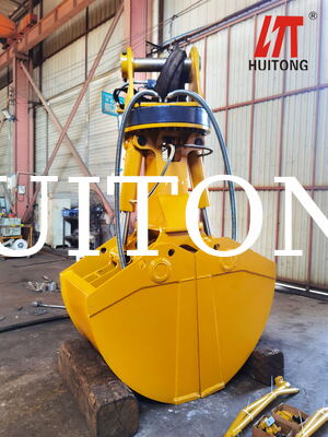 Pasokan Pabrik Excavator Hydraulic Rotating Clamshell Bucket HUITONG Kualitas Tinggi Bahan Q355B 11-16Ton 0.6-0.8m untuk Penanganan Ulang Material/Penggalian Pondasi/Pemuatan & Pembongkaran Ruang Kapal