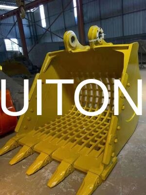 Bucket Kerangka Ekskavator untuk PC200/CAT320 0.9cbm untuk Perataan Kerikil/Penyortiran & Penyaringan Material/Pemisahan Batu dari Tanah Pucuk