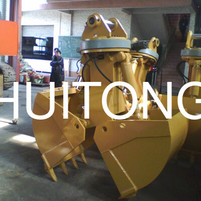 Pasokan Pabrik Excavator Hydraulic Rotating Clamshell Bucket HUITONG Kualitas Tinggi Bahan Q355B 11-16Ton 0.6-0.8m untuk Penanganan Ulang Material/Penggalian Pondasi/Pemuatan & Pembongkaran Ruang Kapal
