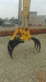 1000-2200mm Lebar Pembukaan Excavator Log Grapple Untuk Hitam / Kayu Biru / Pohon / Tock Grabbing