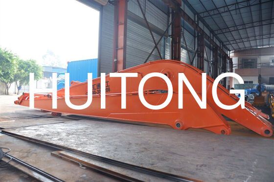 Excavator Long Reach Boom untuk PC200/CAT320 15,4m untuk penggambaran lereng / pengeboran sungai / penggalian jangkauan panjang / pekerjaan revetment