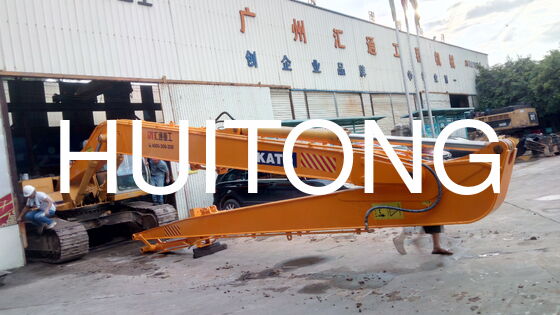 Excavator Long Reach Boom untuk PC200/CAT320 15,4m untuk penggambaran lereng / pengeboran sungai / penggalian jangkauan panjang / pekerjaan revetment