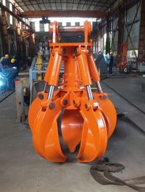 Excavator Orange Peel Grab 4/5 Claw Didorong Oleh Bahan Baja Hydraulic Cylinder Q355B