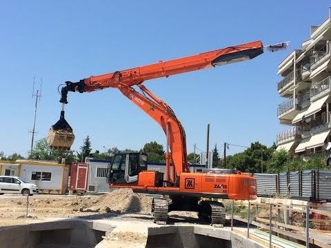 24m Max Digging Excavator 3 bagian Telescopic Arm dengan Customized Clamshell Grab untuk 30-50Ton Excavator dengan Harga Pabrik