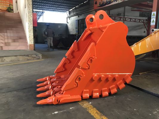 Heavy Duty Kekuatan Gigi Excavator Rock Bucket Kuning/ Hitam Baru Q355