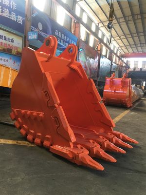 Heavy Duty Kekuatan Gigi Excavator Rock Bucket Kuning/ Hitam Baru Q355
