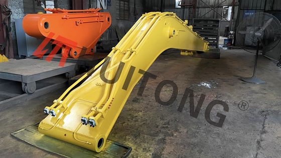 Panjang yang diperpanjang Long Reach Excavator Boom Warna Kuning untuk Penghapusan Limbah Operasi Pertambangan