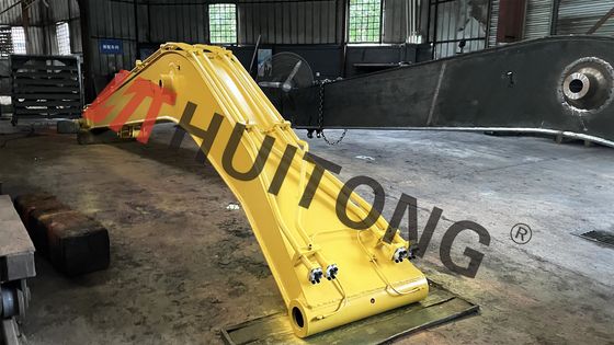 Extended Length Long Reach Excavator Boom Yellow Color for Silt Removal Demolition Mining Operations