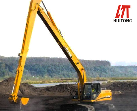 Extended Length Long Reach Excavator Boom Yellow Color for Silt Removal Demolition Mining Operations