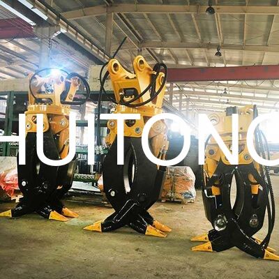 Perlengkapan Grapple Hydraulic Rotating 25-35 Ton Excavator DX300 PC330 FR300 Wood Grapple Q355B untuk Pengolahan Kayu