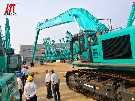 Panjang yang diperpanjang Long Reach Excavator Boom Warna Kuning untuk Penghapusan Limbah Operasi Pertambangan