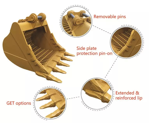 100% NEW Excavator Bucket Disesuaikan Kapasitas Besar Untuk 35Ton Excavator Skeleton Bucket Excavator Attachment