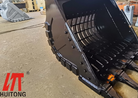 Heavy Duty Excavator Skeleton Bucket Kuning\uff57/ Hitam Q355B NM400/450/500 Hardox450/500/550 Standar/Heavy Duty