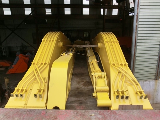 Extended Length Long Reach Excavator Boom Yellow Color for Silt Removal Demolition Mining Operations