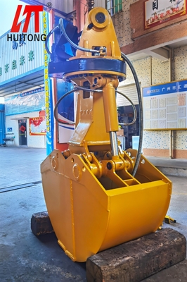 Hardox550 Excavator Clamshell Bucket Kapasitas Bucket Kuning untuk Excavator Berat