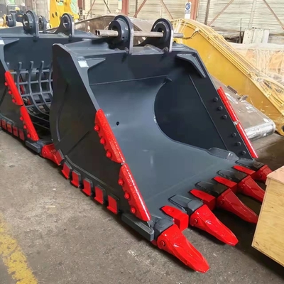 Kapasitas Heavy Duty Excavator Bucket Q355B Hardox550 800-1200mm 0.25-4.3cbm Tungsten Teeth