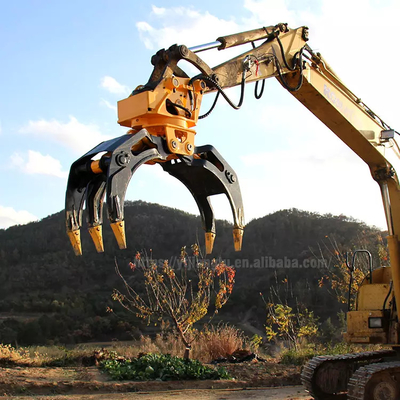 36Ton Excavator 360Menghidupkan Hydraulic Type Log Grapple Disesuaikan Kontrol Kayu Grapple Produk