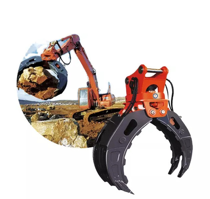 Q355B/NM400/HARDOX450 Excavator 360Pengangkut Log Tipe Hydraulic Berputar untuk 9Ton CAT310 Pengangkut Kayu Efisiensi Tinggi