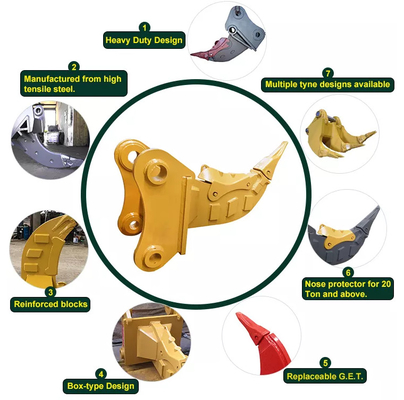 Excavator Mounted Stump Ripper Heavy Duty Root Cutter Untuk Penghiasan Lansekap Presisi
