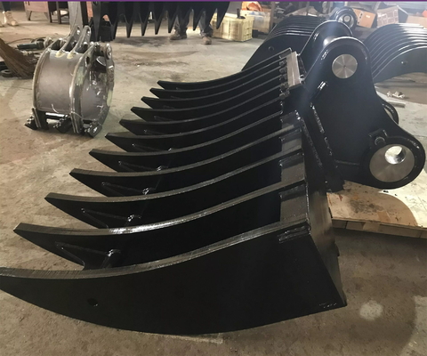 Heavy Duty Steel Excavator Brush Rake Dengan Pilihan Warna yang Dapat Dikustomisasi Dan Tine Bentuk Standar