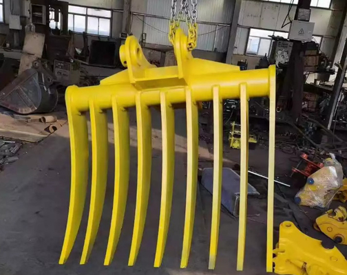 Disesuaikan 3 10 Ton Excavator Root Rake Bucket Grapple Rake Untuk Mini Excavator Attachments